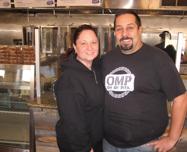 OH MY PITA Restaurant, owners Demetri and Lisa Mougolias.