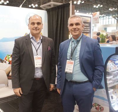 Summer Fancy Food Show 2018: Epiros Feta, Prospect IL/Bonita Springs FL: Charalampos Vasileiadis and George Lazaris, General Manager.