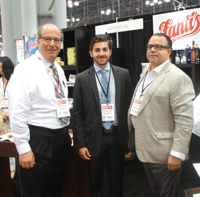 Summer Fancy Food Show 2018: Fantis Foods: Zach Morfogen Sales Manager, George Makris son of Gerry Makris CFO, and Steve Makris COO.