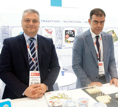 Summer Fancy Food Show: Mevgal, SA, Koufalia, Greece: Ioannis Gkorogias and Konstantinos Dimoulas, Sales Manager.