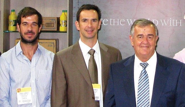 Sotiris Loumidis, right, with his sons, both in business with him, Kimon, left, and Iason.